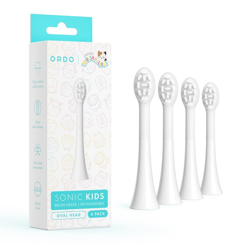 Ordo Sonic Kids Rechargeable - Brush Heads - White - 4 Pack