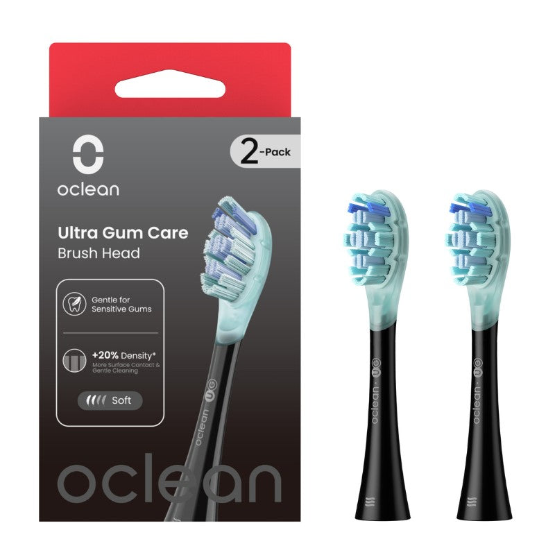 OCLEAN SONIC REPLACEMENT BRUSH: ULTRA GUM CARE: BLACK 2PCS