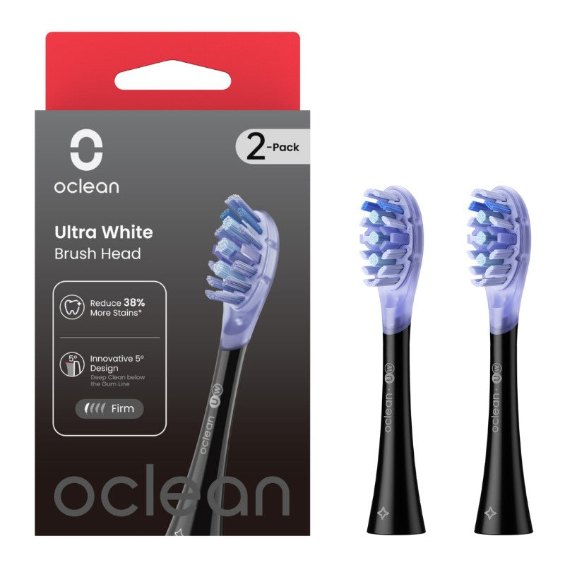 OCLEAN SONIC REPLACEMENT BRUSH: ULTRA WHITE: BLACK 2PCS